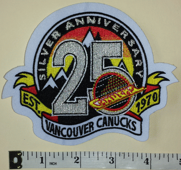 1970 VANCOUVER CANUCKS 25TH SILVER ANNIVERSARY NHL HOCKEY EMBLEM PATCH