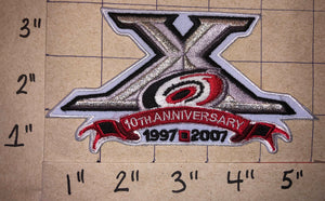 1 CAROLINA HURRICANES NHL HOCKEY 10TH ANNIVERSARY 1997-2007 EMBLEM PATCH
