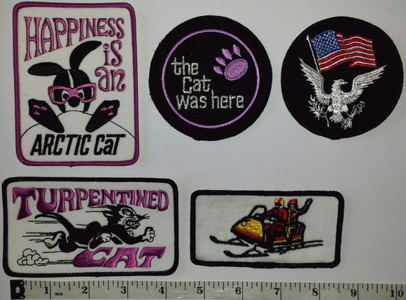 5 ARCTIC CAT TURPENTINED SNOWMOBILE SKIDOO SKI DOO CREST PATCH LOT