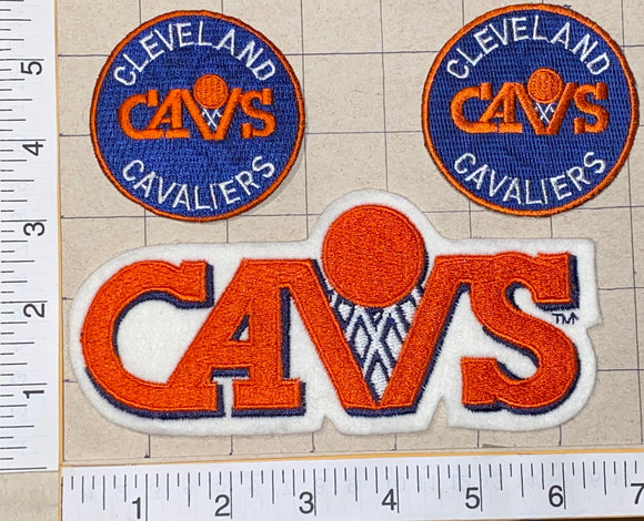 3 CLEVELAND CAVALIERS NBA BASKETBALL CREST EMBLEM EMBROIDERED PATCH LOT