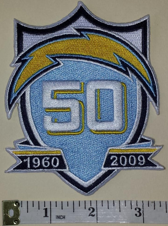 SAN DIEGO CHARGERS 50TH ANNIVERSARY 1960-2009 NFL FOOTBALL PATCH