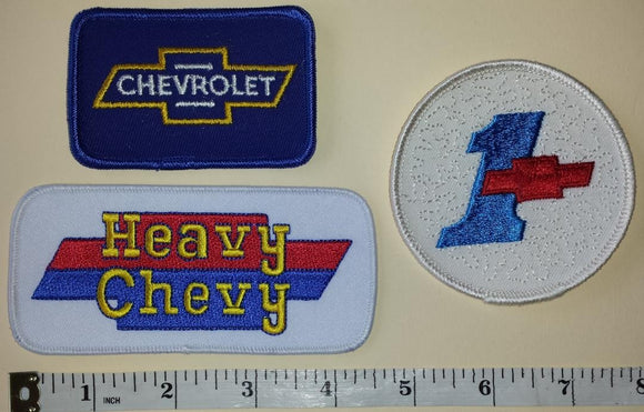 3 CHEVROLET HEAVY CHEVY #1 TRUCKS AUTOMOBILE SUV CAR CREST EMBLEM PATCH LOT
