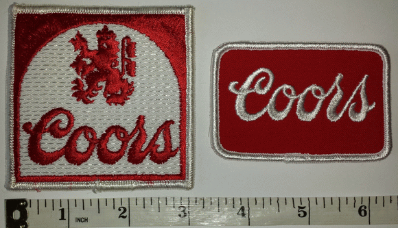 2 RARE MOLSON COORS BREWING BEER DRINK COMPANY BREWERY CREST EMBLEM PATCH LOT