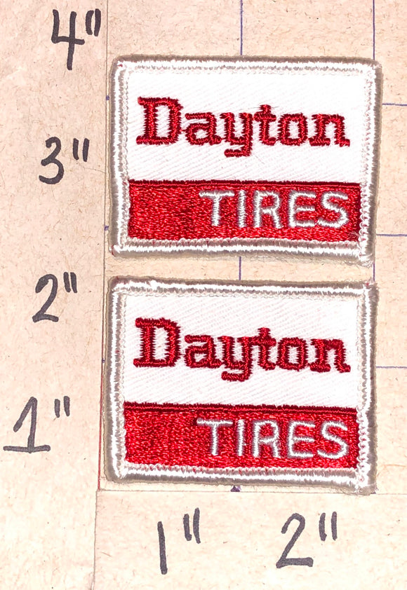 2 VINTAGE DAYTON TIRES TIRE RUBBER COMPANY #1 IN TIRES CREST PATCH LOT