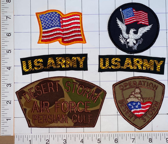 6 DESERT STORM US AIR FORCE ARMY PERSIAN GULF THE GULF WAR CREST PATCH LOT
