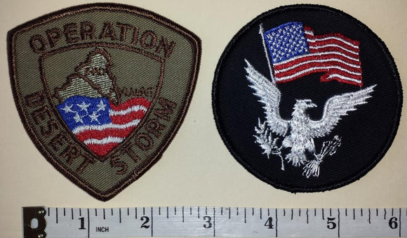 2 US OPERATION DESERT STORM KUWAIT IRAQI COMBAT WAR CREST PATCH LOT