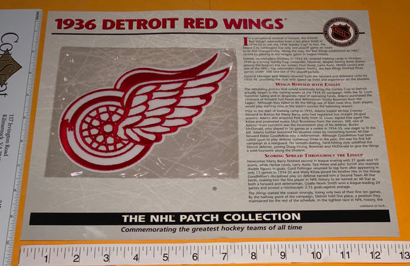 1 OFFICIAL 1936 DETROIT RED WINGS NHL HOCKEY WILLABEE & WARD PATCH MIP