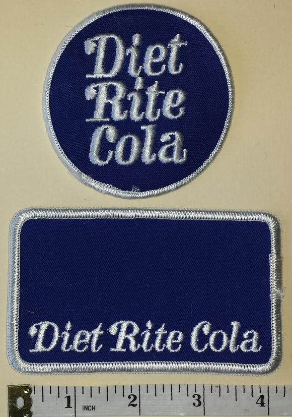 2 VINTAGE DIET RITE COLA SOFT DRINKS RC COLA PATCH LOT