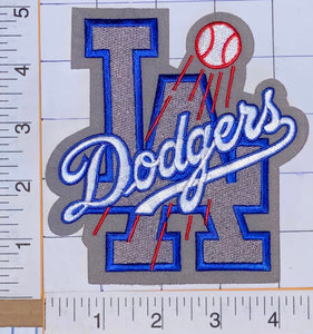 1 VINTAGE LOS ANGELES DODGERS GREY MLB BASEBALL EMBLEM CREST PATCH