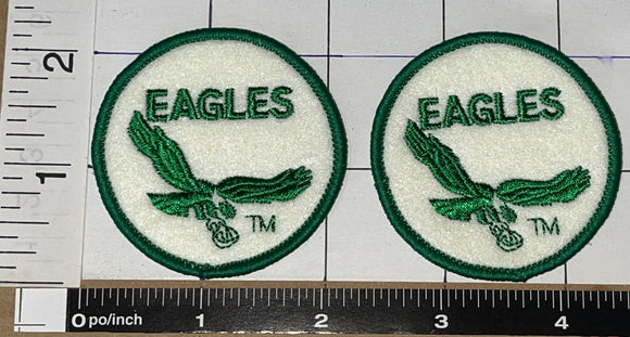 (2)-Philadelphia Eagles vintage embroidered iron on logo patches 4” X 2.5”