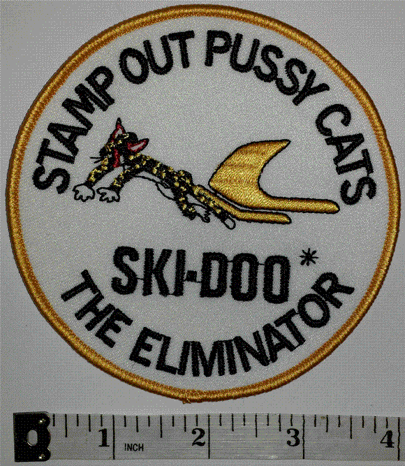 THE ELIMINATOR STAMP OUT PUSSY CATS SNOWMOBILE SKIDOO SKI DOO CREST PATCH