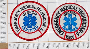 2 GEORGIA CERTIFIED EMERGENCY MEDICAL TECHNICIAN CREST PATCH LOT