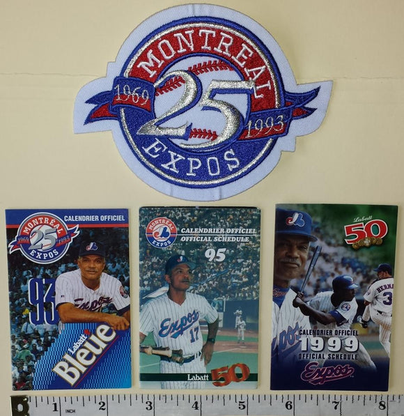 1993 MONTREAL EXPOS FELIPE ALOU MANAGER SCHEDULE PATCH CREST MLB BASEBALL LOT