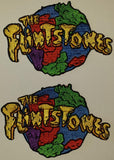 2 VINTAGE THE FLINTSTONES STONE AGE FAMILY ANIMATED BARNEY FRED CREST PATCH LOT