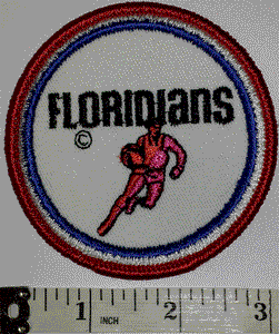 1 VINTAGE MIAMI FLORIDIANS NBA ABA BASKETBALL  3" CREST EMBROIDERED PATCH