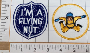 FLYING SKYDIVER SKYDIVING PARACHUTING FREEFALL CREST EMBLEM PATCH LOT