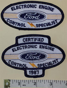 2 FORD CERTIFIED ELECTRONIC ENGINE SPECIALIST CAR AUTOMOBILE EMBLEM PATCH LOT