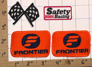 4 VINTAGE 70's FRONTIER AMERICAN AIRLINE AIRPLANE RACING CREST PATCH LOT