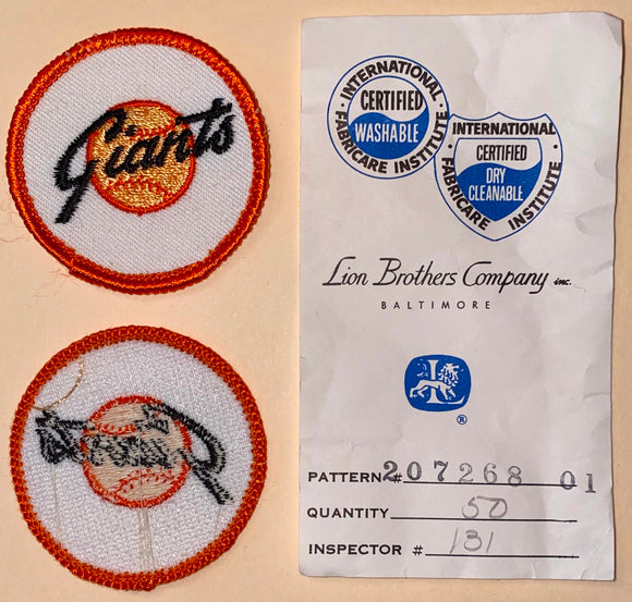 1 VINTAGE SAN FRANCISCO GIANTS MLB BASEBALL 2 EMBROIDERED CREST PATCH –  UNITED PATCHES
