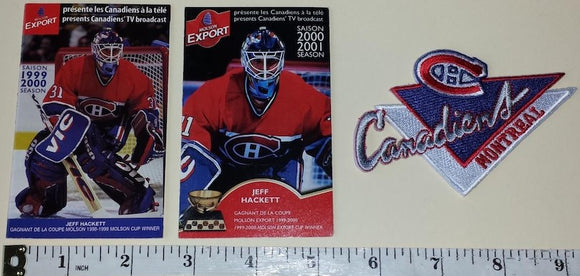 MONTREAL CANADIENS JEFF HACKET PATCH CREST NHL HOCKEY SCHEDULES LOT