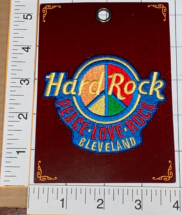 HARD ROCK CAFE CLEVELAND PEACE LOVE ROCK HARD ROCK MUSIC CREST EMBLEM PATCH