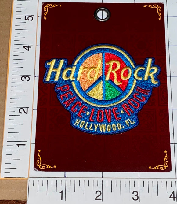 HARD ROCK CAFE HOLLYWOOD FLORIDA PEACE LOVE ROCK MUSIC EMBLEM CREST PATCH MIP