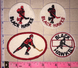 4 VINTAGE CHICAGO BLACKHAWKS 2 inch NHL HOCKEY CREST PATCH LOT B