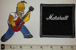 THE SIMPSONS HOMER PLAYING ROCK & ROLL GUITAR MUSIC CREST EMBLEM PATCH