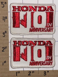 2 VINTAGE HONDA 10TH ANNIVERSARY SAFETY RACING NASCAR INDY PATCH LOT