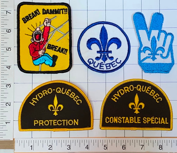 5 HYDRO-QUEBEC SPECIAL CONSTABLE PROTECTION ELECTRICITY QUEBEC CREST PATCH LOT