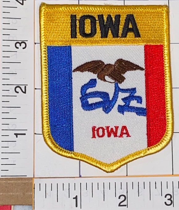 IOWA STATE FLAG PATCH + 1 STATE UNIVERSITY OF IOWA ORGANISED FEB.25, 1847 PIN