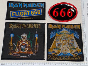 4 IRON MAIDEN HEAVY METAL FLIGHT 666 POWERSLAVE CONCERT MUSIC PATCH LOT