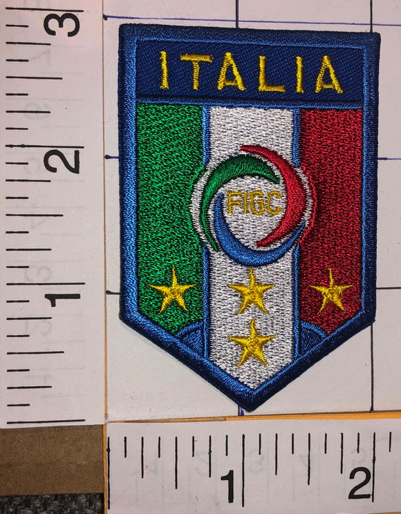 ITALIA FIGC ITALY ITALIAN NATIONAL FOOTBALL LEAGUE UEFA SOCCER CREST BADGE PATCH