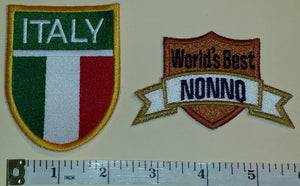 ITALIAN ITALY WORLDS BEST NONNO GRANDFATHER CREST PATCH LOT