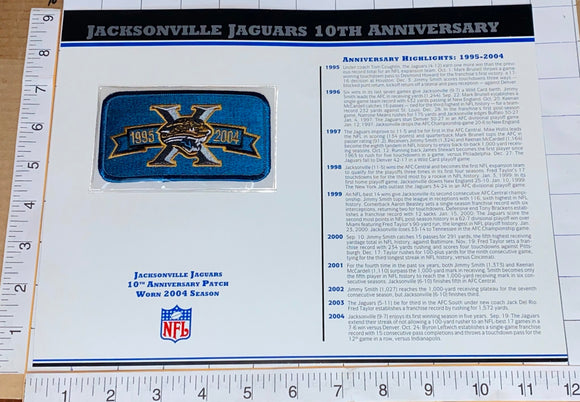 JACKSONVILLE JAGUARS 10TH ANNIVERSARY NFL FOOTBALL WILLABEE & WARD