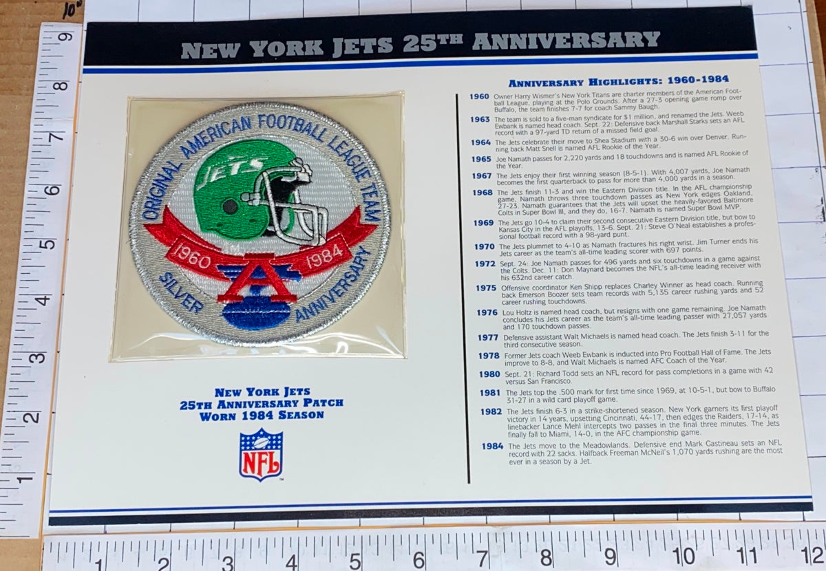 New York Jets 1960 - 1984 Silver Anniversary Patch