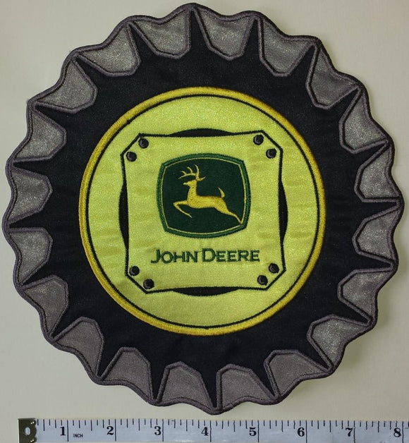 1 HUGE JOHN DEERE TRACTOR WHEEL AGRICULTURE FARMING FORESTRY MACHINERY PATCH