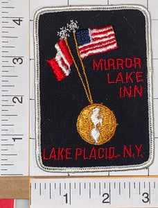 MIRROR LAKE INN LAKE PLACID N.Y. PATRIOTIC VOYAGER TRAVEL TOURIST CREST PATCH