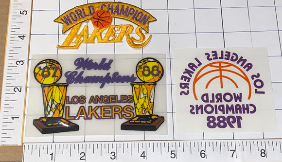 3 LOS ANGELES LAKERS 1987-88 NBA BASKETBALL CHAMPIONS CREST PATCH TRANSFERS