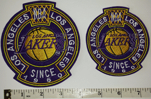 2 LOS ANGELES LAKERS SINCE 1960 NBA BASKETBALL CREST PATCH LOT