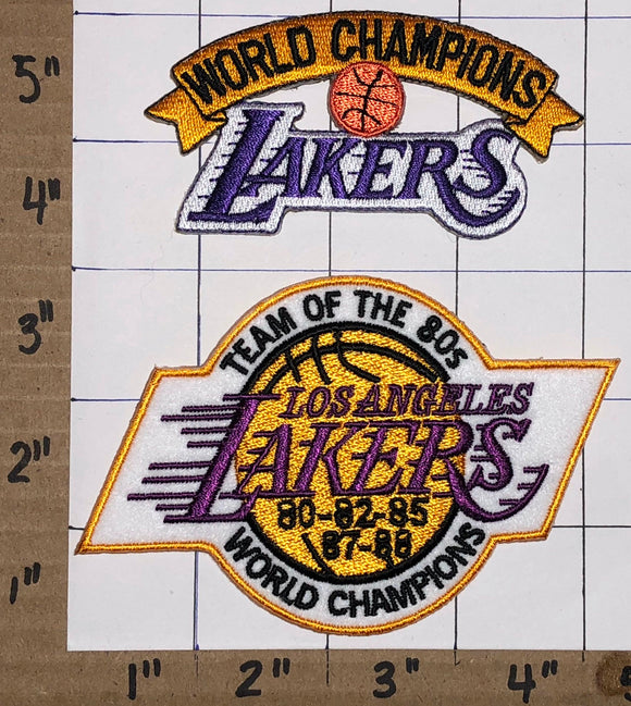 LOS ANGELES LAKERS WORLD CHAMPIONS TEAM OF THE 80'S NBA BASKETBALL PATCH LOT