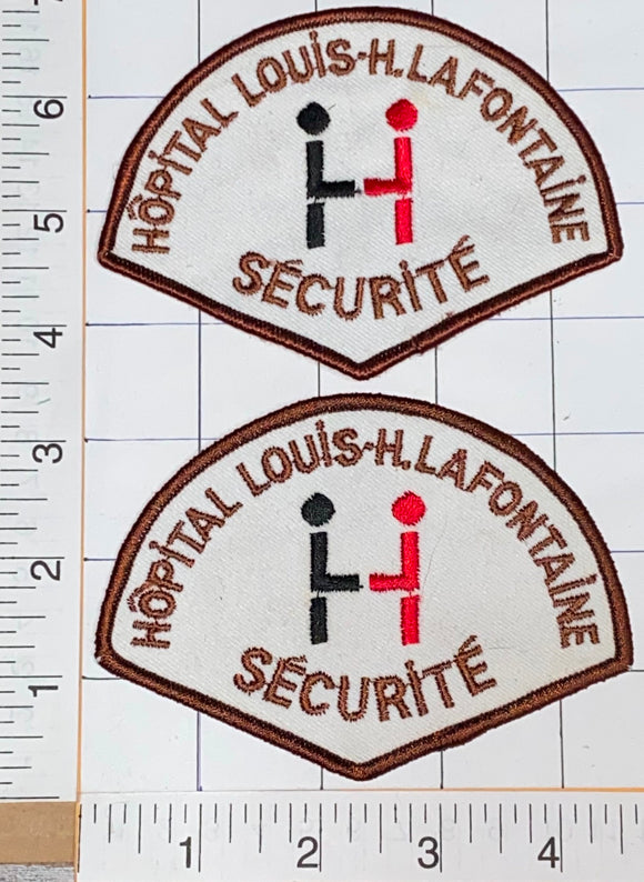 2 RARE QUEBEC SECURITY L.H.L. LOUIS-H-LAFONTAINE HOPITAL HOSPITAL PATCH LOT