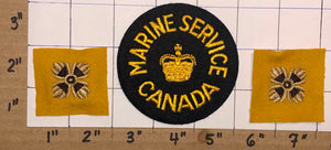 3 VINTAGE ROYAL MARINE SERVICE CANADA CANADIAN NAVY CREST PATCH LOT