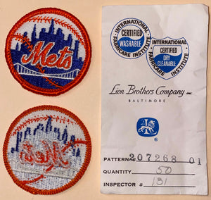 1 VINTAGE NEW YORK METS MLB BASEBALL 2" EMBROIDERED CREST PATCH