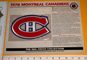 1978 NHL HOCKEY MONTREAL CANADIENS WILLABEE & WARD PATCH MIP
