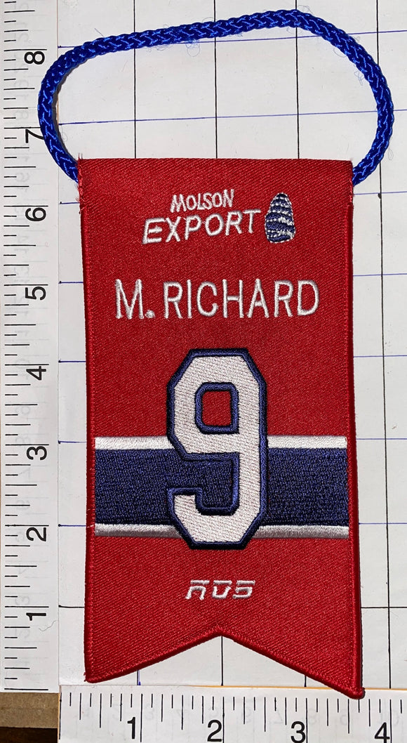 MAURICE RICHARD MONTREAL CANADIENS #9 RETIREMENT BANNER NHL HOCKEY RDS MOLSON