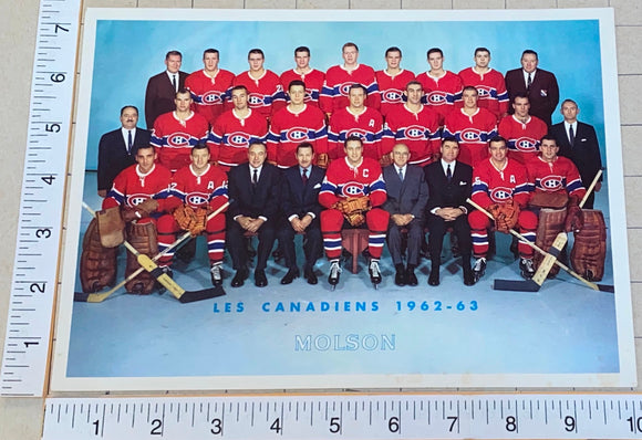 1 RARE VINTAGE 1962-63 MONTREAL CANADIENS STANLEY CUP CHAMPIONS TEAM PICTURE