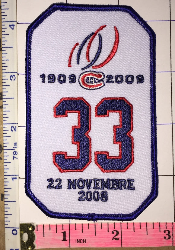 2008 PATRICK ROY #33 RETIREMENT NIGHT MONTREAL CANADIENS NHL HOCKEY PATCH