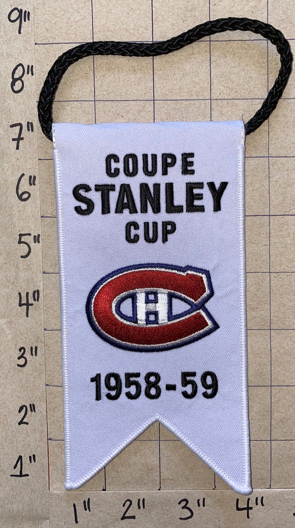 MONTREAL CANADIENS 1958-59 STANLEY CUP CHAMPIONS BANNER PLANTE NHL HOCKEY
