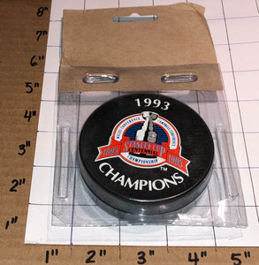 1993 STANLEY CUP CHAMPIONS OFFICIAL MONTREAL CANADIENS NHL HOCKEY PUCK MIP